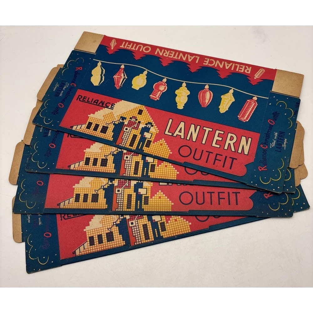 1- Vintage Reliance Lantern Outfit Christmas light BOX ONLY 102 NOS.  No lights